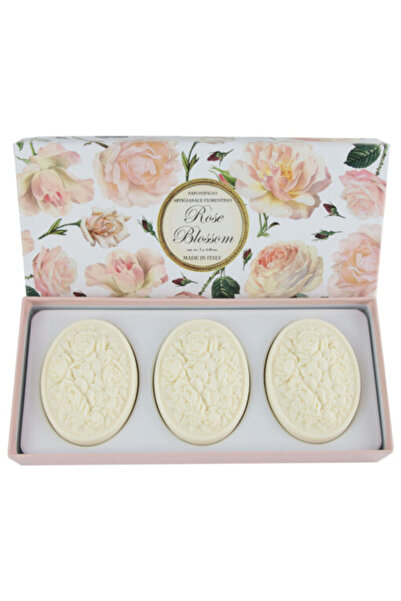 Saponificio Artigianale Fiorentino Set sapun Rose Blossom 3×125 gr – Trandafir