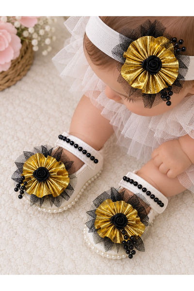 Harry&Millie Baby Girl Pearl Booties Set Baby Gift (Boxed)