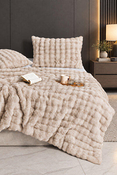 Merinos Diamond 3 Parça Bubble Yorgan Seti Bej