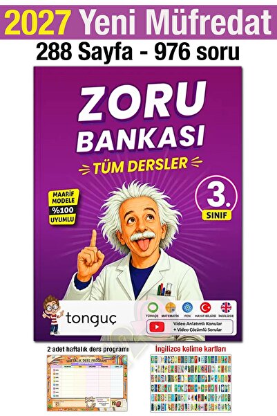 Tonguç Yayınları 3. Sınıf 2027 Tüm Dersler Zoru Soru Bankası Türkçe Matematik...
