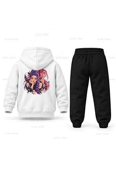 SVART WEAR Kpop Demon Hunters Rumi Mira Dusunceli Printed Children's Hooded T...