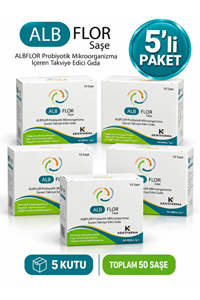 Alb Flor Saşe 5'li Paket 50 Saşe – Saccharomyces boulardii İçeren Probiyotik ...