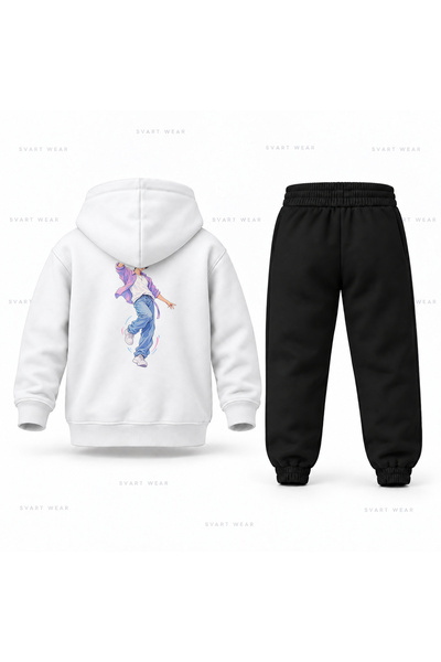 SVART WEAR طقم بدلة رياضية للأطفال مطبوع عليها شعار KPop Demon Hunters Jinu D...