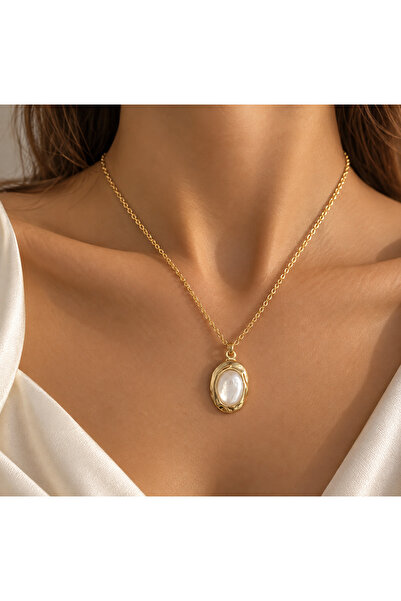Uno Di Famiglia Oval Stone Women's Necklace, Vintage Design Elegant Necklace,...