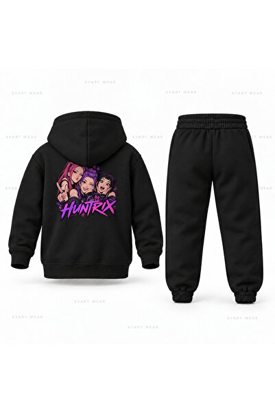SVART WEAR طقم بدلة رياضية للأطفال مطبوع عليها صورة سيلفي مضحكة من KPop Demon...