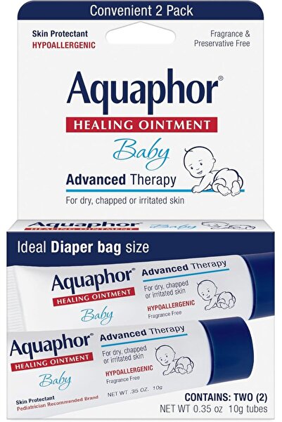 Aquaphor مرهم شفاء للأطفال - علاج متقدم لتشقق الخدود وطفح الحفاضات - عبوة تو