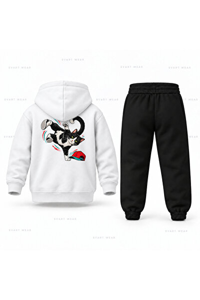 SVART WEAR طقم بدلة رياضية للأطفال مطبوع عليه Six Seven 67 Raccoonless Cat