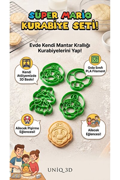 Süper Mario Temalı Kurabiye Kalıbı – 4’lü Set