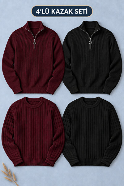OTAKU 4-Piece Men's Thessaloniki Knitwear Set – 2 Zippered Thessaloniki Sweat...