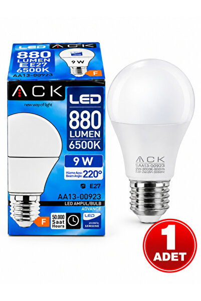 9W E27 LED Ampul 6500K Beyaz Işık