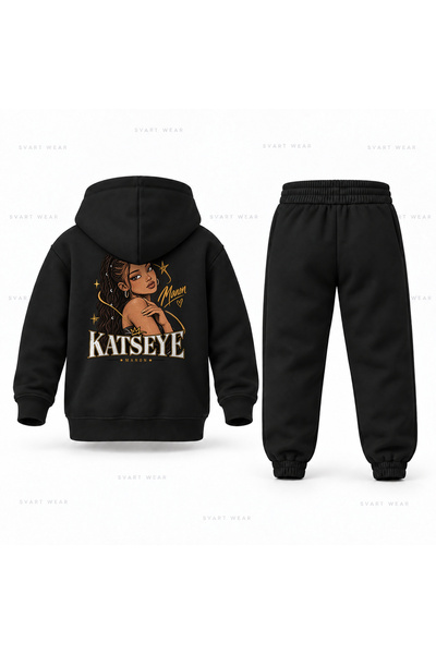 SVART WEAR طقم بدلة رياضية للأطفال من KATSEYE مطبوع عليه مانون موريكيب