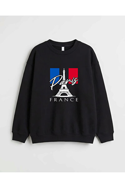 Let's Wear Paris Printed Premium Crew Neck Long Sleeve Sweatshirt