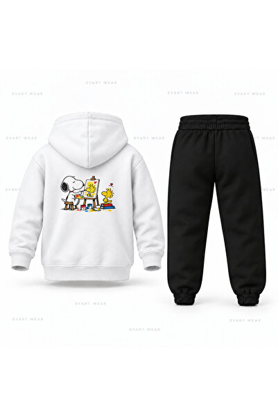 SVART WEAR طقم بدلة رياضية للأطفال مطبوع عليها صورة سنوبي كولد باليت