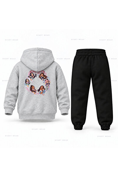 SVART WEAR Set de trening cu glugă pentru copii cu imprimeu KATSEYE Dance Circle