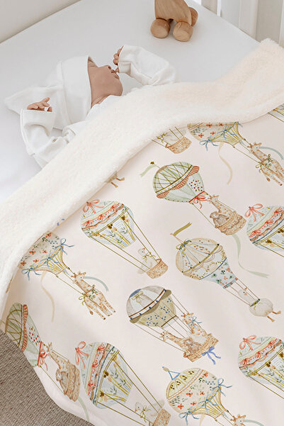 Tuğba Kuğu Plush Double Face Blanket - Skyward Dreams