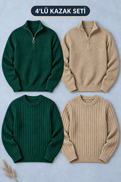 OTAKU 4-Piece Men's Thessaloniki Knitwear Set – 2 Zippered Thessaloniki Sweat...