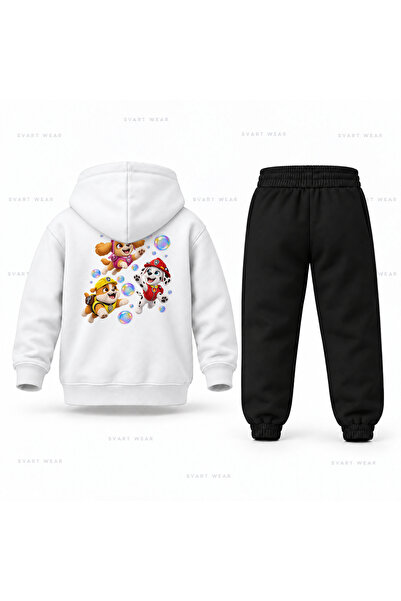 SVART WEAR Σετ παιδικής φόρμας με κουκούλα Paw Patrol με στάμπα με φούσκες