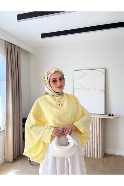 HİFADEN Women's Oversize Loose Bat Sleeve Stylish and Comfortable Daily Hijab...