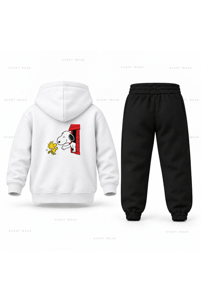 SVART WEAR طقم بدلة رياضية للأطفال مطبوع عليها هالو سنوبي كوبك كولوب