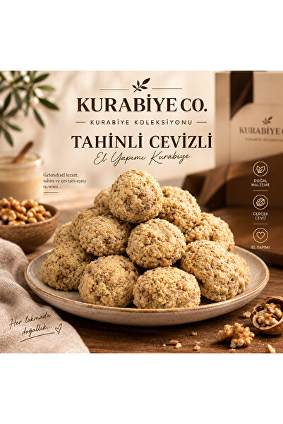 Tahinli Cevizli Kurabiye 1 kg 24 Adet Geleneksel El Yapımı Kurabiye