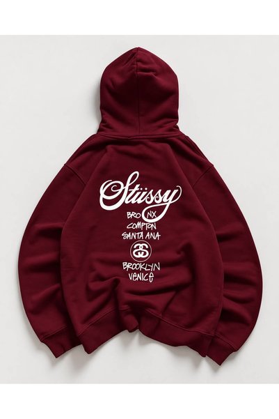 HAI COLLECTİON Women's Sweatshirt with Back Text Print, Oversize 3 Thread Hoodie