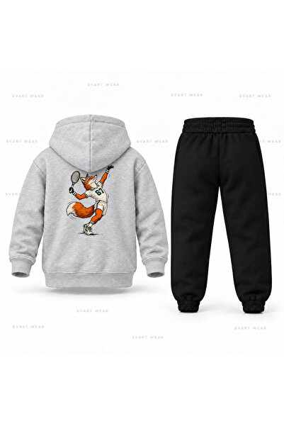 SVART WEAR طقم بدلة رياضية للأطفال مطبوع عليها شعار Six Seven 67 Fox Tennis