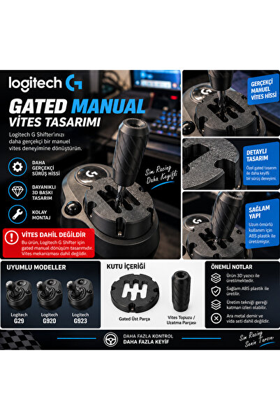 Genel Markalar G Shifter Gated Manual Vites Tasarımı 3D Baskı G29 G923 G920
