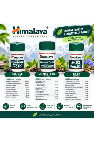 Himalaya Liv52 Liver + Cystone + Speman Forte Tribulus Koruyucu Bay Paket