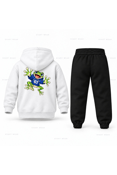 SVART WEAR طقم بدلة رياضية للأطفال مطبوع عليها Six Seven 67 Kurbaga Buyuk Selam