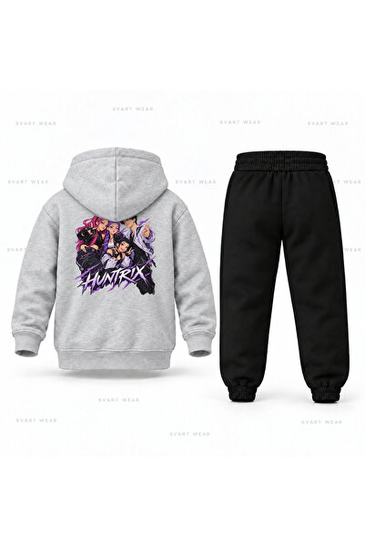 SVART WEAR طقم بدلة رياضية للأطفال مطبوع عليه KPop Demon Hunters Huntrix Saja...