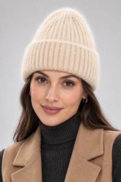 Wearflawless Beretă moale pentru femei, cu design pliat, la modă și elastică