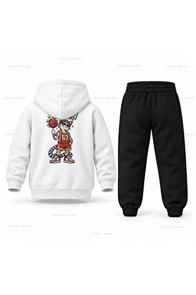 SVART WEAR طقم بدلة رياضية للأطفال مطبوع عليه Six Seven 67 Cat Captain