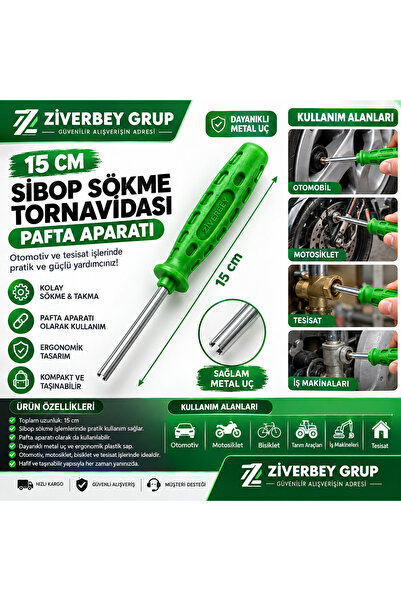 ZİVERBEY 15 Cm Sibop Sökme Tornavidası Pafta Aparatı Sibop Sökme Anahtarı