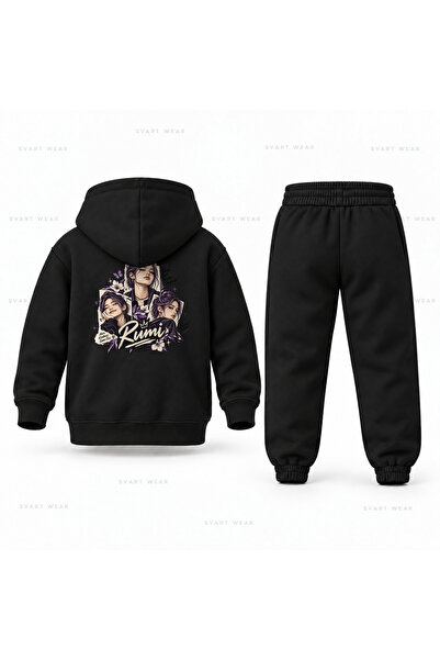 SVART WEAR طقم بدلة رياضية للأطفال مطبوعة بطباعة مربعة من KPop Demon Hunters ...