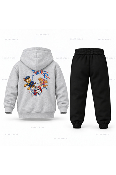 SVART WEAR طقم بدلة رياضية للأطفال مطبوع عليها شعار باو باترول يوكان يوكورتما