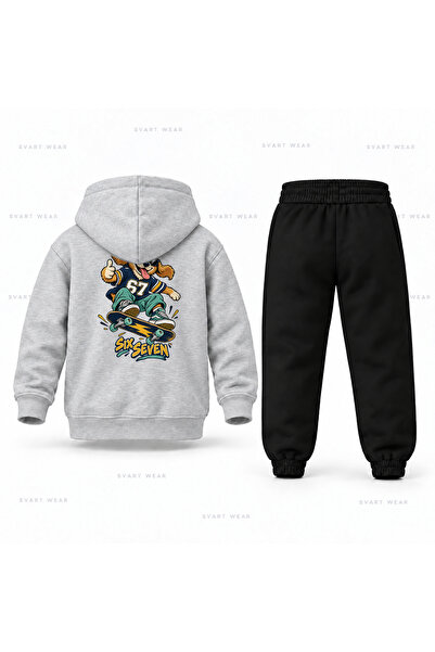 SVART WEAR Σετ παιδικής φόρμας με κουκούλα Six Seven 67 Kopek Skater με στάμπα