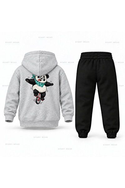 SVART WEAR طقم بدلة رياضية للأطفال مطبوع عليه Six Seven 67 Panda Bicycle
