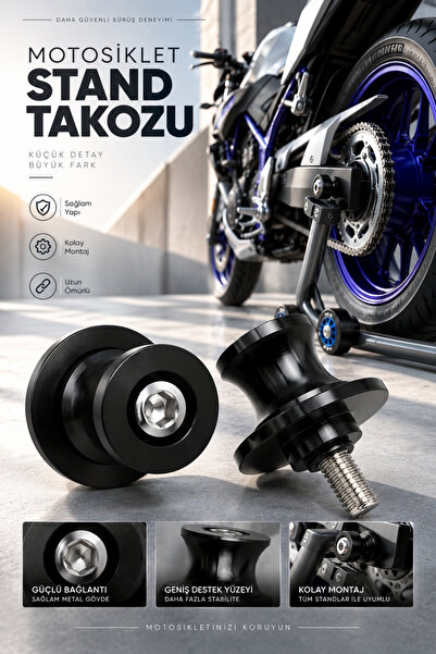 Motobros Motosiklet Kaldırma Sehpası Takozu Motor Stand Takozu 8 MM Arka Sehp...