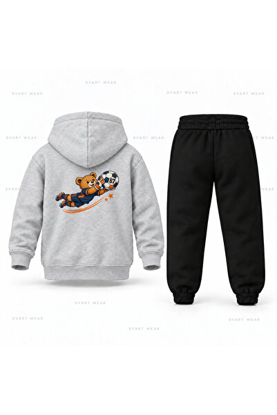 SVART WEAR طقم بدلة رياضية للأطفال بقلنسوة مطبوع عليها Six Seven 67 Ayicik Kale
