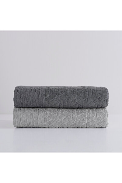 ALTINBAŞAK TEKSTİL Edmand bamboo jacquard 2-piece towel set grey/anthracite 5...