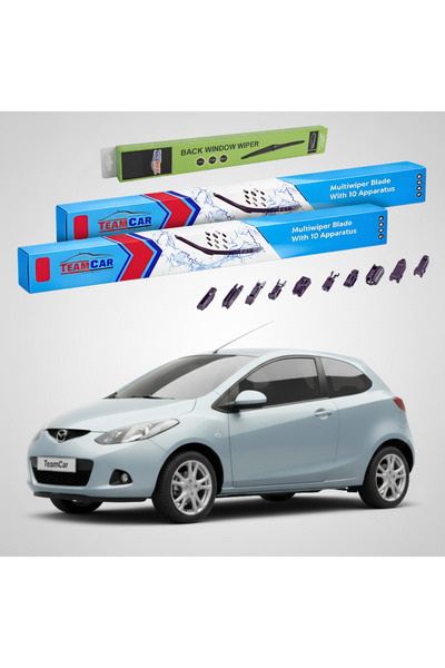 TEAMCAR Wipers Mazda 2 DE 2008-2010 | Front and Rear Set Flat Premium – TeamCar®