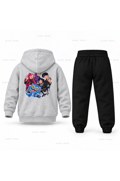 SVART WEAR طقم بدلة رياضية للأطفال مطبوع عليه KPop Demon Hunters Mira Jinu El...
