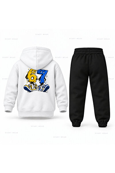 SVART WEAR Six Seven 67 Παιδικό Σετ Φόρμας με Κουκούλα με Αριθμημένα Σχέδια κ...