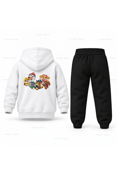 SVART WEAR Σετ παιδικής φόρμας με κουκούλα Paw Patrol με στάμπα πορτρέτου ομάδας
