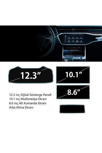 Engo Audi Q7 Ekran Koruyucu Set Multimedya Kumanda Gösterge Klima