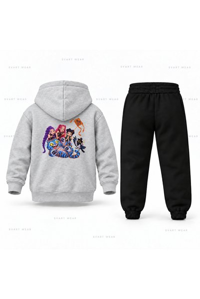 SVART WEAR Kpop Demon Hunters Derpy Ucurtma Printed Children's Hooded Tracksu...