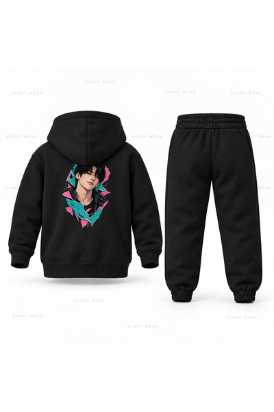 SVART WEAR طقم بدلة رياضية للأطفال مطبوع عليها صورة Jinu Kagit من KPop Demon ...