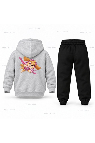 SVART WEAR Σετ παιδικής φόρμας με κουκούλα Paw Patrol Skye με στάμπα φιόγκου