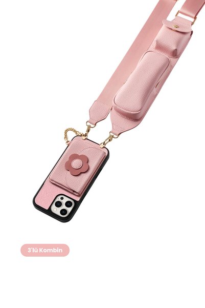 Cogure Hera iPhone 16 Pro Max Uyumlu Çiçekli MagSafe Cüzdan, Gözlük Kılıflı A...