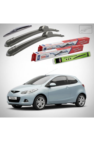 TEAMCAR Wipers Mazda 2 DE 2008-2010 | Front and Rear Flat Set – TeamCar®